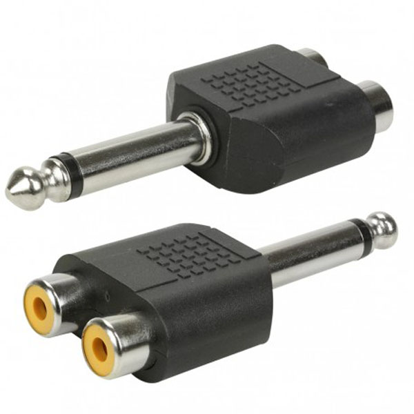 HY18.14001-6.35MM MONO PLUG TO 2RCA JACK