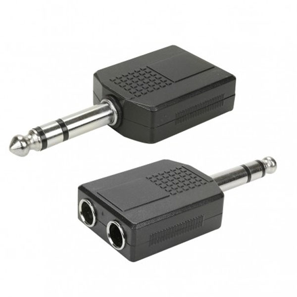 HY18.14013-6.35MM STEREO PLUG TO 2X6.35MM STEREO JACK